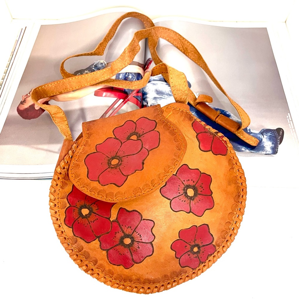 Coachella Leather Red Poppy Bag